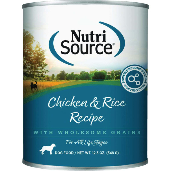 NutriSource 12.3 Oz. Chicken & Rice Recipe Wet Dog Food 92105