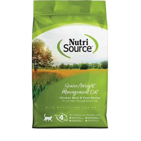 NutriSource 12 Lb. Chicken & Rice Dry Senior Cat Food 28022