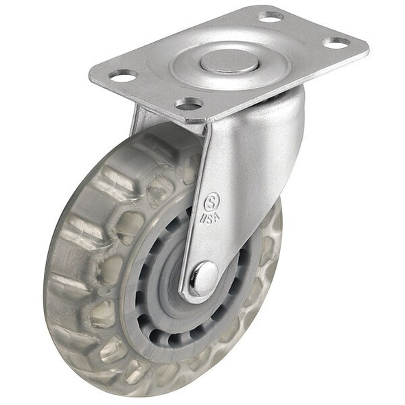 2" X 13/16" Non-Marking Pvc Swivel Caster, No Brake, Loads Up To 90 lb