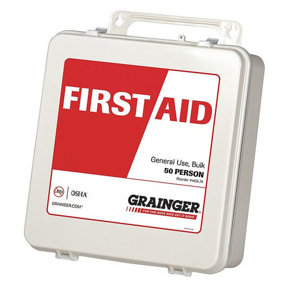 First Aid Kit and Housing, Plastic 204 Components, 50 People Served