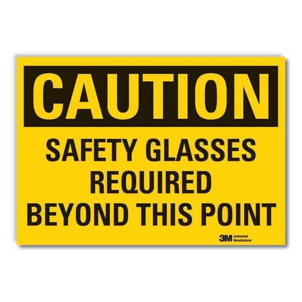 Caution Sign,10" W,7" H,0.004" Thickness, LCU3-0382-ED_10x7
