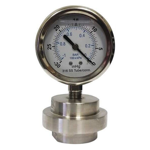 Kodiak Controls Vacuum Gauge,1/2 in. FNPT KC301L2530/0/DSM3512LP