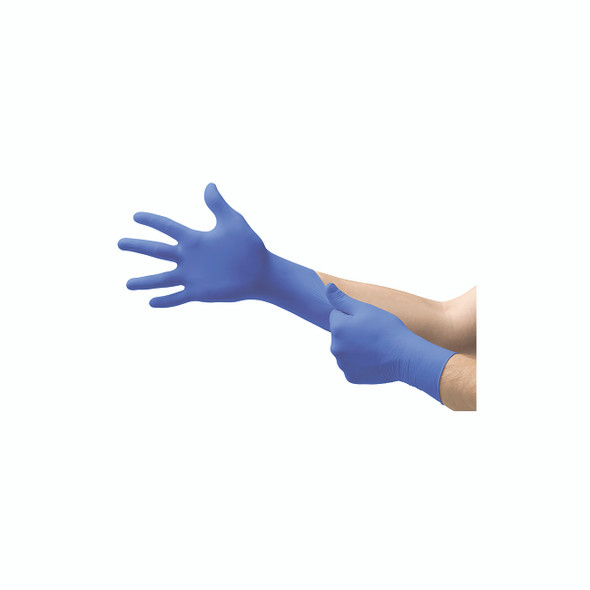 Cobalt® N19 Nitrile Powder-Free Disposable Gloves, Textured, 3.9 mil Palm/4.3 mil Finger, Medium, Cobalt