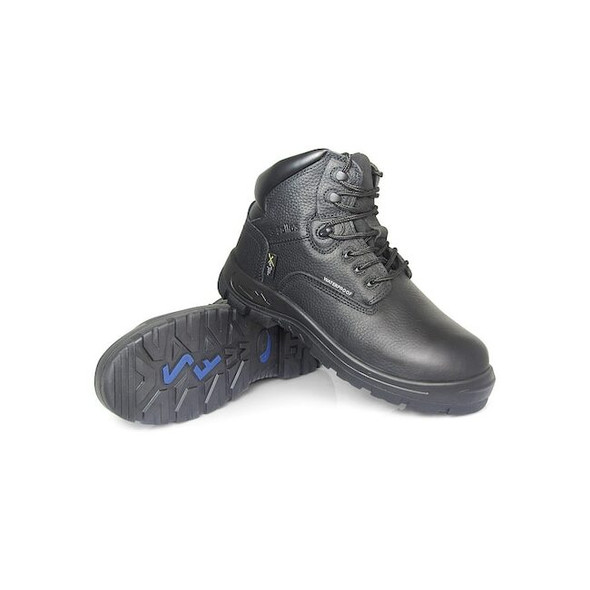 Women's Work Boot, 11 Leather, 6 in Height, Black