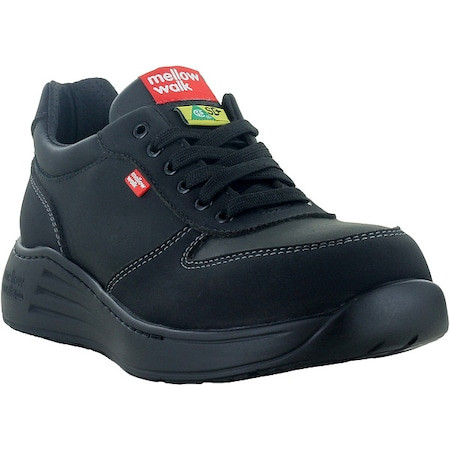 Women's Oxford Shoe, Leather Upper, Polyurethane Outsole, Black, 9 1/2