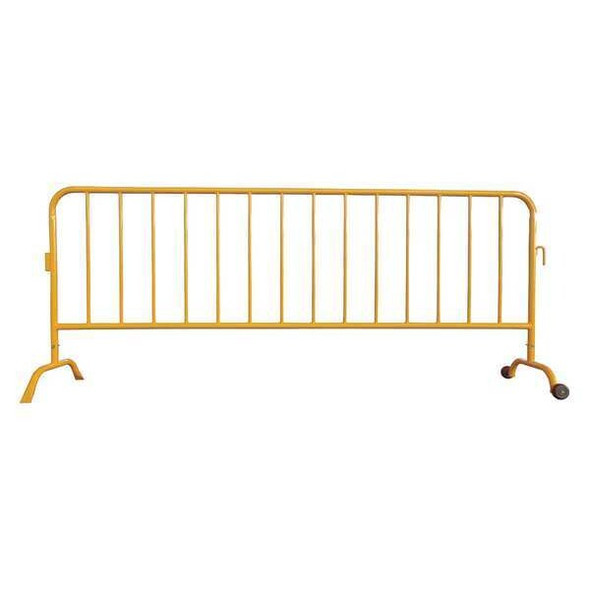 Crowd Control Barrier, Yellow, No Legend, Powder Coated