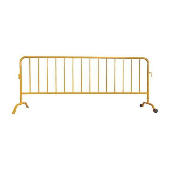 Crowd Control Barrier, Yellow, No Legend, Powder Coated