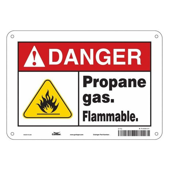 Chemical Sign, 7 in H, 10 in W, Vertical Rectangle, English, 476D41