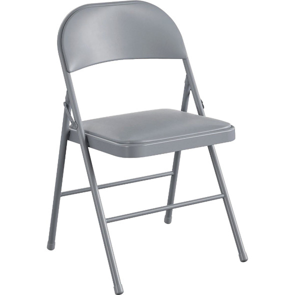 COSCO Premium Gray Vinyl Padded Metal Folding Chair 14-993-CGR4 Pack of 4