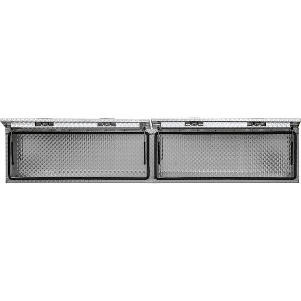 Buyers Products 16x13x96 Inch Diamond Tread Aluminum Topsider Truck Box with Flip-Up Doors 1701361