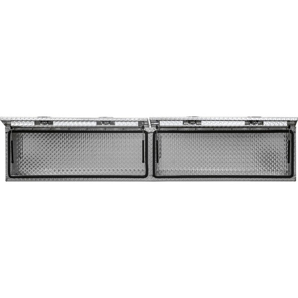 16x13x96 Inch Diamond Tread Aluminum Topsider Truck Box with Flip-Up Doors  1701361