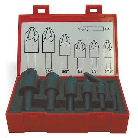 Keo 5 piece set 60 deg Six Flute Carbide Countersink 919-001-010