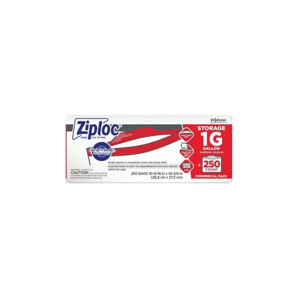 Double Zipper Storage Bag, 1 gal, 250/Box