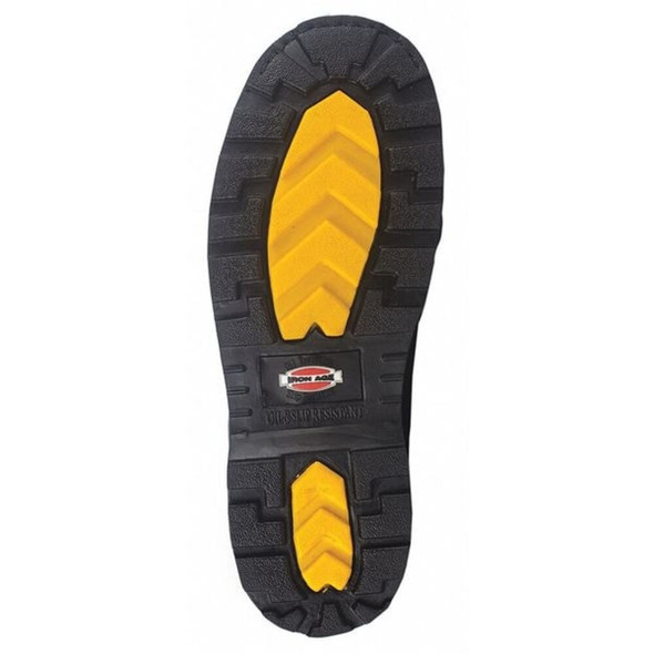 Men's 6-Inch Work Boot, 9 1-2 M, Steel Toe, 6 in H, Black, IA5016
