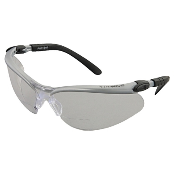 BX™ Safety Eyewear, +1.5 Diopter Polycarbon Hard Coat Lenses, Silver/Black Frame Pack of 20 BX™ Safety Eyewear, +1.5 Diopter Polycarbon Hard Coat Lenses, Silver/Black Frame Pack of 20