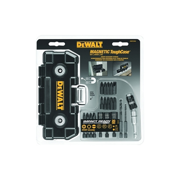 20-Pc. Impact Ready Magnet ToughCase® Sets, Includes Pivot Holder, Deep Sockets, Drill Bits, Screwdriver bits