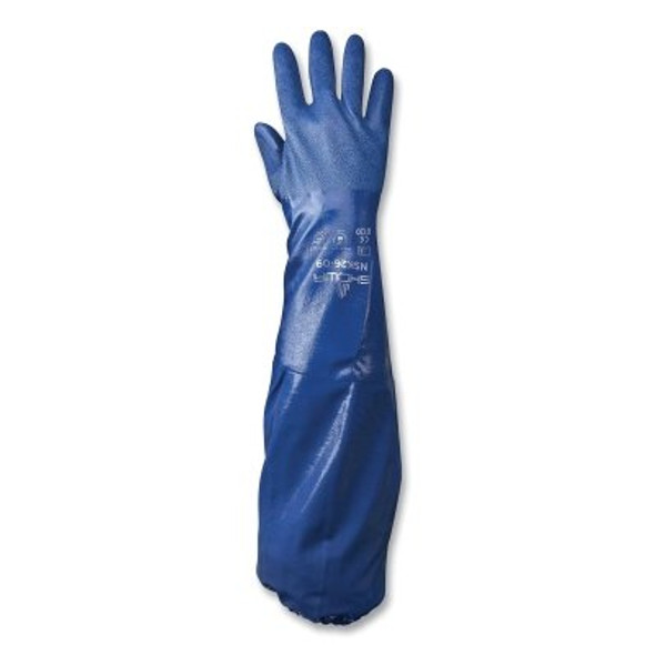 NSK26 Chemical Protection Nitrile Coated Gloves, Beaded, 10, Blue, 20 mil NSK26 Chemical Protection Nitrile Coated Gloves, Beaded, 10, Blue, 20 mil