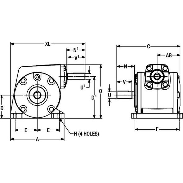 Dayton Speed Reducer, Indirect Drive, 18:1 2Z309