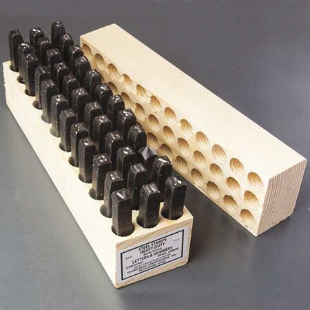 Young Bros Stamp Works Steel Stamps Set,3" Shank L,Steel, 6363 06363