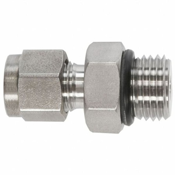 Brennan Industries Strt, SS, Comp. 3/8 in, ORB 3/8 in N6400-06-08-O-SS