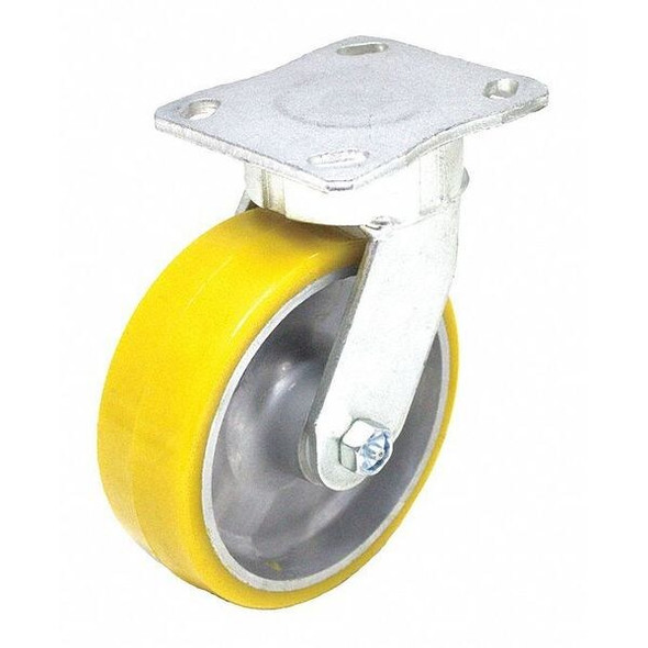 Manufacturer Varies Plate Caster,1760 lb. Load,Yellow Wheel P25S-UA080KP-14-H10