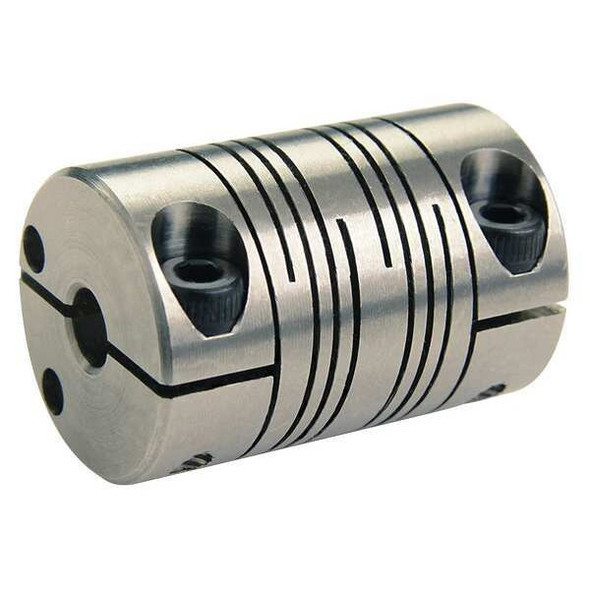 Ruland Coupling,6 Beam Clamp,Bore 1/2 x 3/8 In FCR20-8-6-SS