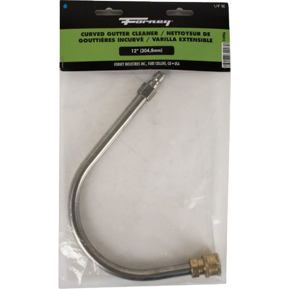 Forney 1-4 In. Plug Quick Connect Curved Gutter Cleaner Attachment 74996 745220