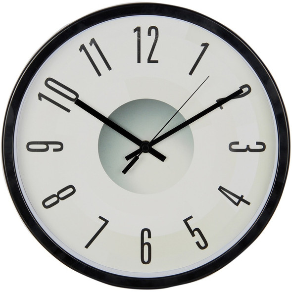 Victory Light Heavy-duty Silent Wall Clock - Black, Gray Case - Plastic - 1 Each