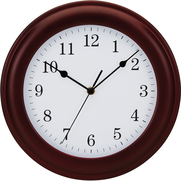 Victory Light Light Tempus Wall Clock - Analog - Quartz - Mahogany Case - Wood