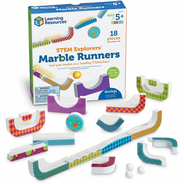 Learning Resources STEM Explorers Marble Runners - STEM Toy - 5+ - 18 Pieces