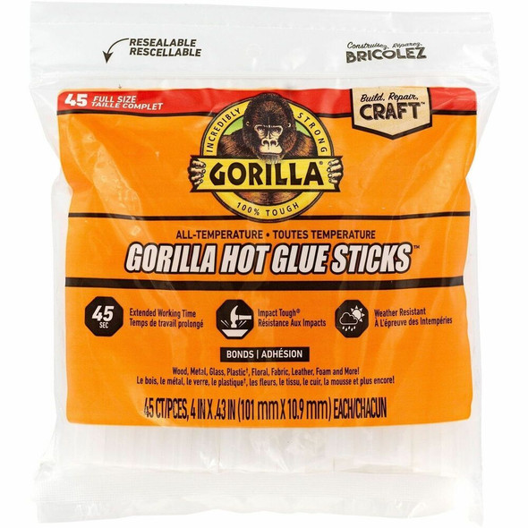 Gorilla Hot Glue Sticks - Clear - 1 Each