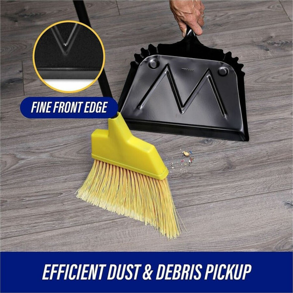 Genuine Joe Heavy-Duty Metal Dustpan - 16" Wide - Steel - Black - 1 Each 85151 SPR-GJO85151