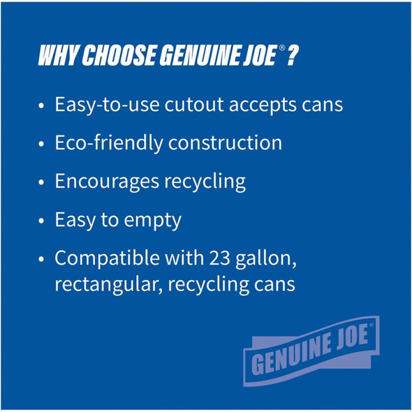 Genuine Joe 23-Gallon Recycling Bin Cutout Lid - Round - Blue - 1 Each 98219 SPR-GJO98219
