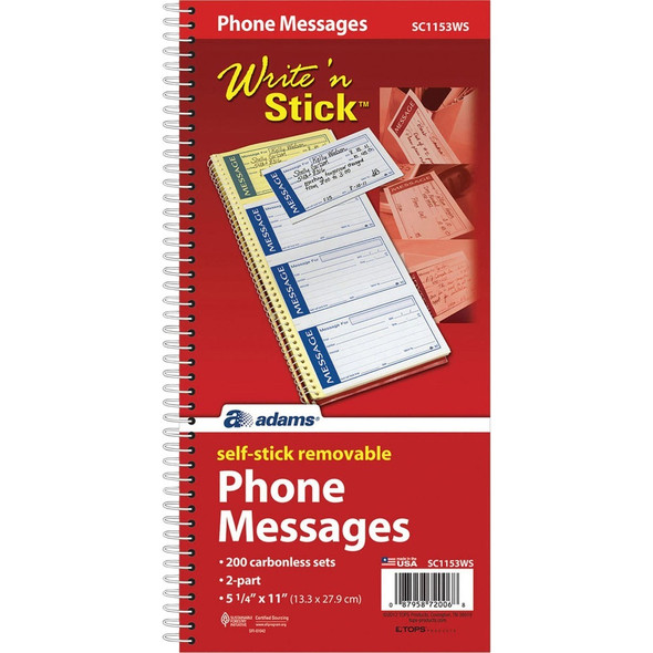 Adams Write n' Stick Message Book SC1153WS