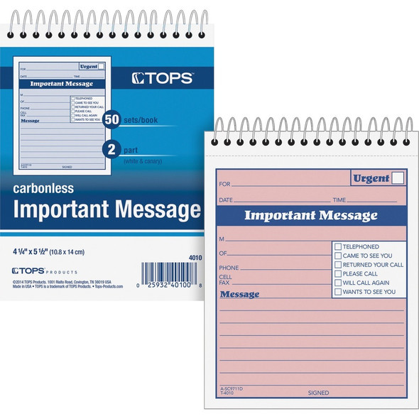 TOPS  Message Book 4010