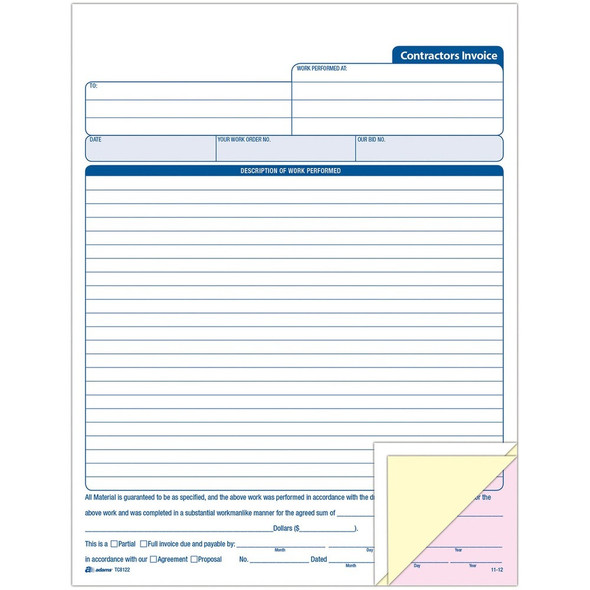 Adams  Invoice Book TC8122