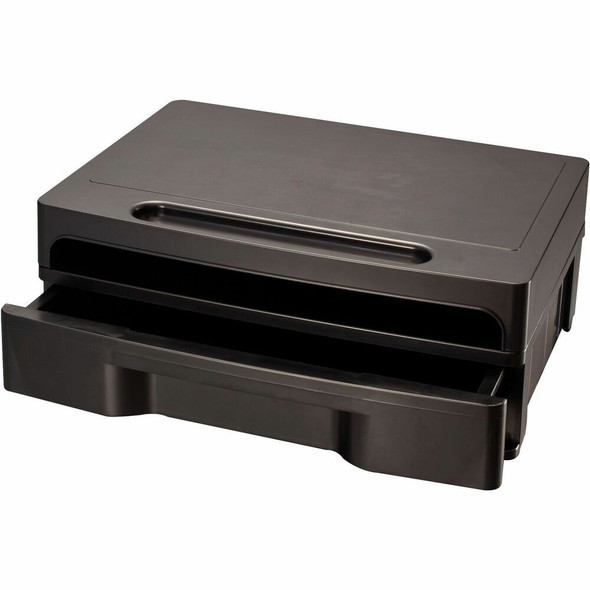 Officemate Monitor Stand with Drawer - Black - 1 Each