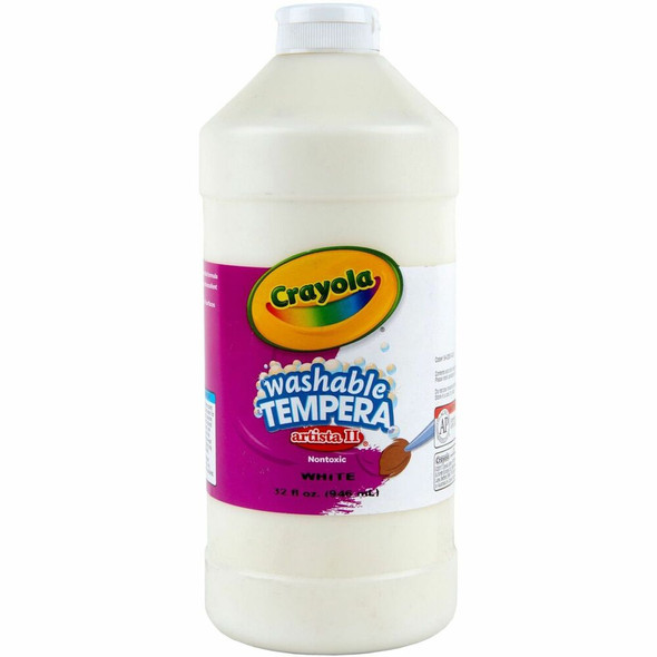 Crayola Washable Tempera Paint - 1 Color(s) - White - 2 lb - Washable - 1 Each Crayola Washable Tempera Paint - 1 Color(s) - White - 2 lb - Washable - 1 Each