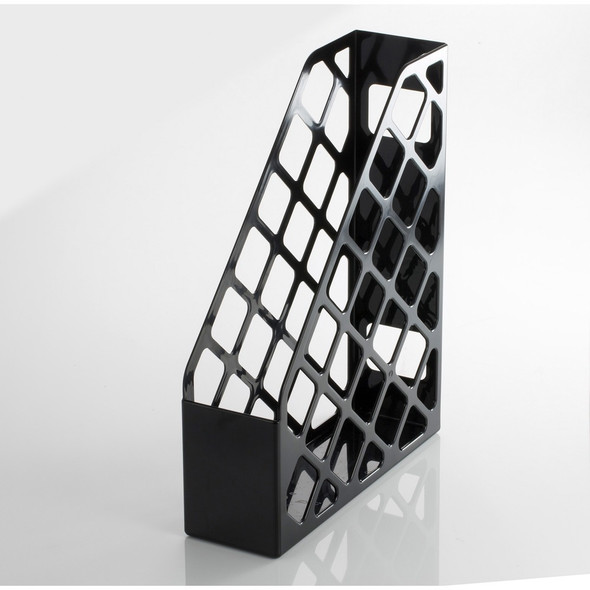 Officemate 26082 Recycled Magazine File Holder, Black - Black - Plastic - 1 Each