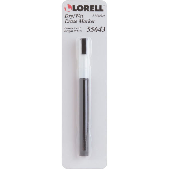 Lorell Dry/Wet-Erase Marker - White Ink - 1 Each