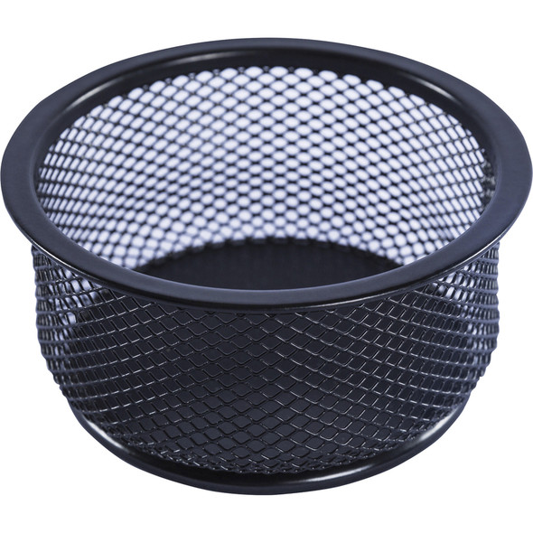 Lorell Mesh Wire Pencil Cup Holder - 3.8" Height x 2.1" Width - Steel - Black - 1 Each