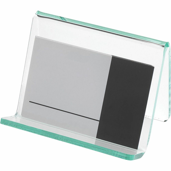 Lorell Business Card Holder - Acrylic - Green, Transparent - 1 Each