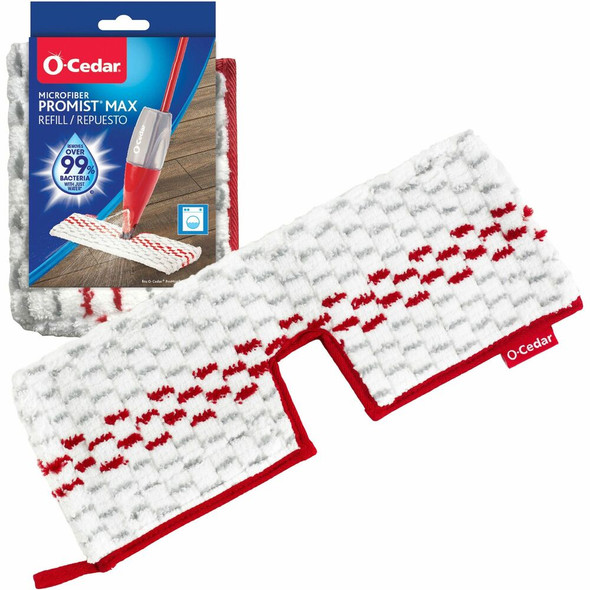 O-Cedar ProMist MAX Microfiber Spray Mop Pad - MicroFiber - White - 1 Each