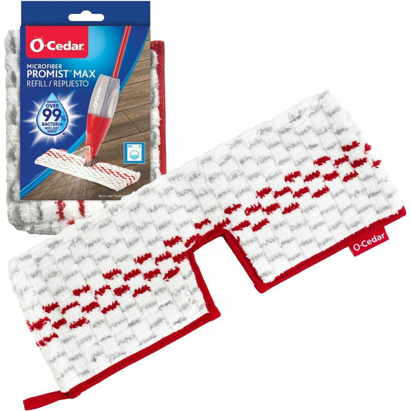 O-Cedar ProMist MAX Microfiber Spray Mop Pad - MicroFiber - White - 1 Each
