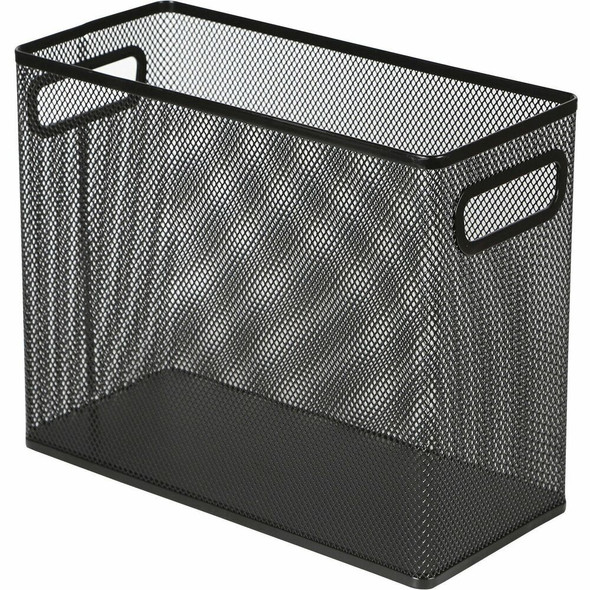 Lorell Mesh Tabletop Hanging File Holder - Black - Steel - 1 Each