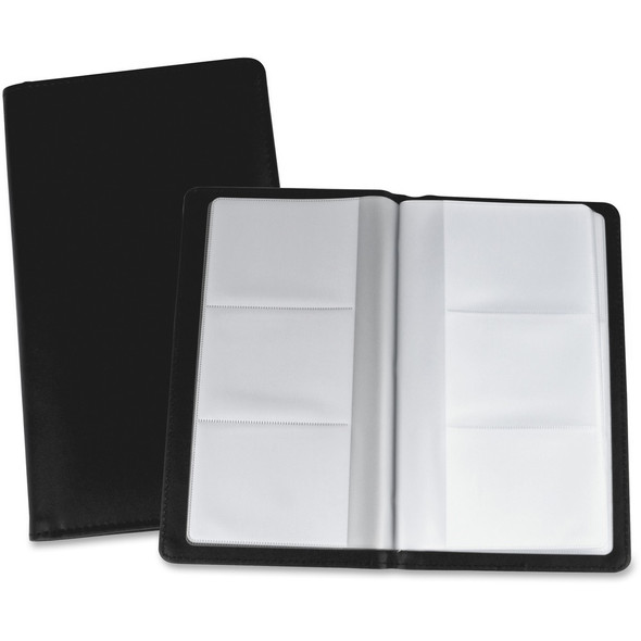 Lorell Business Card Album - 96 Capacity - Black Vinyl Cover