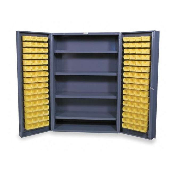 Extra-Heavy Duty Bin Cabinet, 48 in W, 72 in H, 24" D, 128 Bins