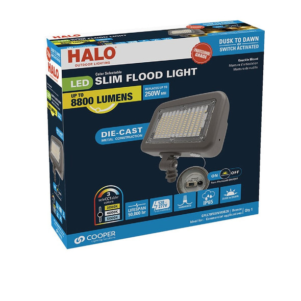 Halo Bronze Dusk To Dawn LED Commercial Outdoor Area Light Fixture, 8000 Lm. GFLL70FSUNVDBZK 538770