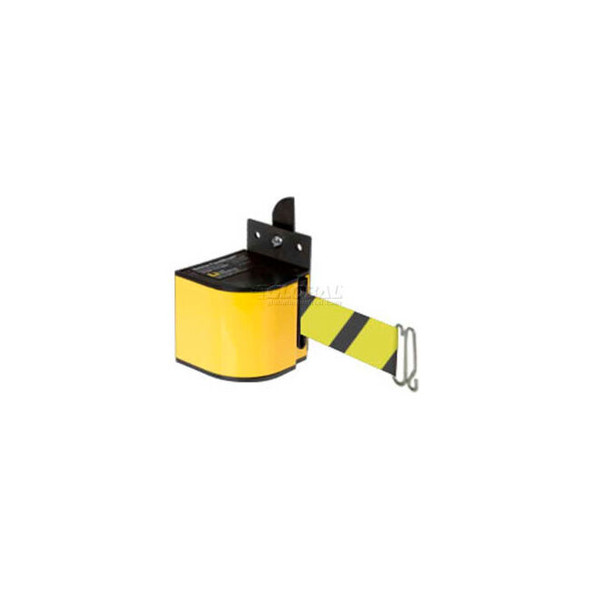 Lavi Industries Warehouse Safety Retractable Belt Barrier Yellow Case W/18' Blac
