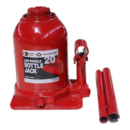 American Forge & Foundry Bottle Jack,20 ton,Max Lift 13 3/4" H 3620S
